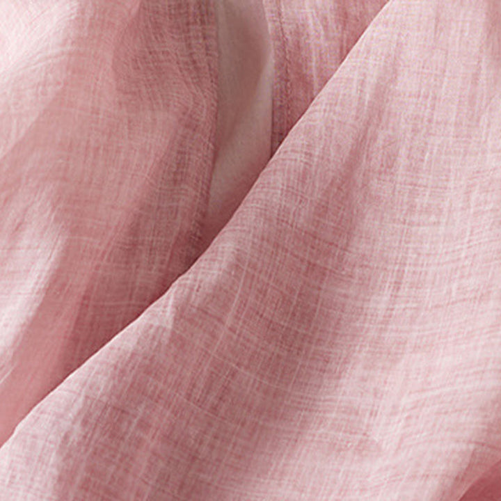 Buddha Stones刺繍リーフクルーネック半袖コットンファイバーミディドレス - image 16