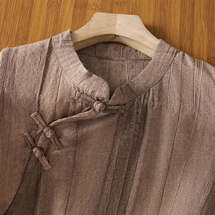 Buddha Stonesレトロフロッグボタンデザイン レディース コットン ノースリーブベスト - image 14