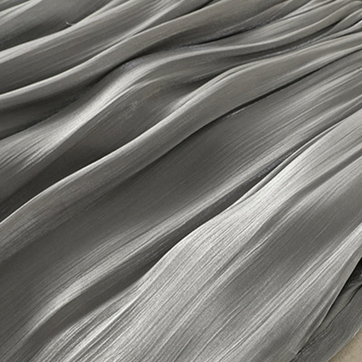 Buddha Stonesライトグレー プリーツデザイン 伸縮性ウエスト レディース ワイドレッグパンツ ポケット付き - image 14