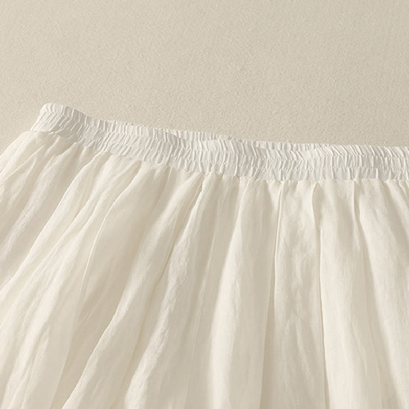 Buddha Stones 7-8丈 伸縮性ウエスト レディース ワイドレッグ コットンリネン パンツ ポケット付き - image 12