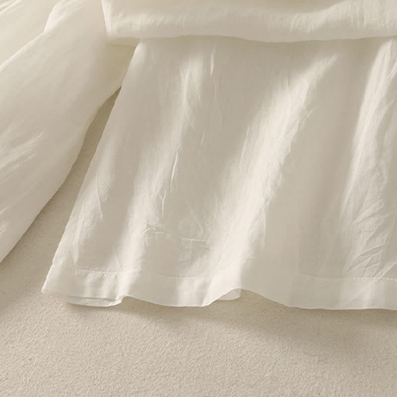 Buddha Stones 7-8丈 伸縮性ウエスト レディース ワイドレッグ コットンリネン パンツ ポケット付き - image 18