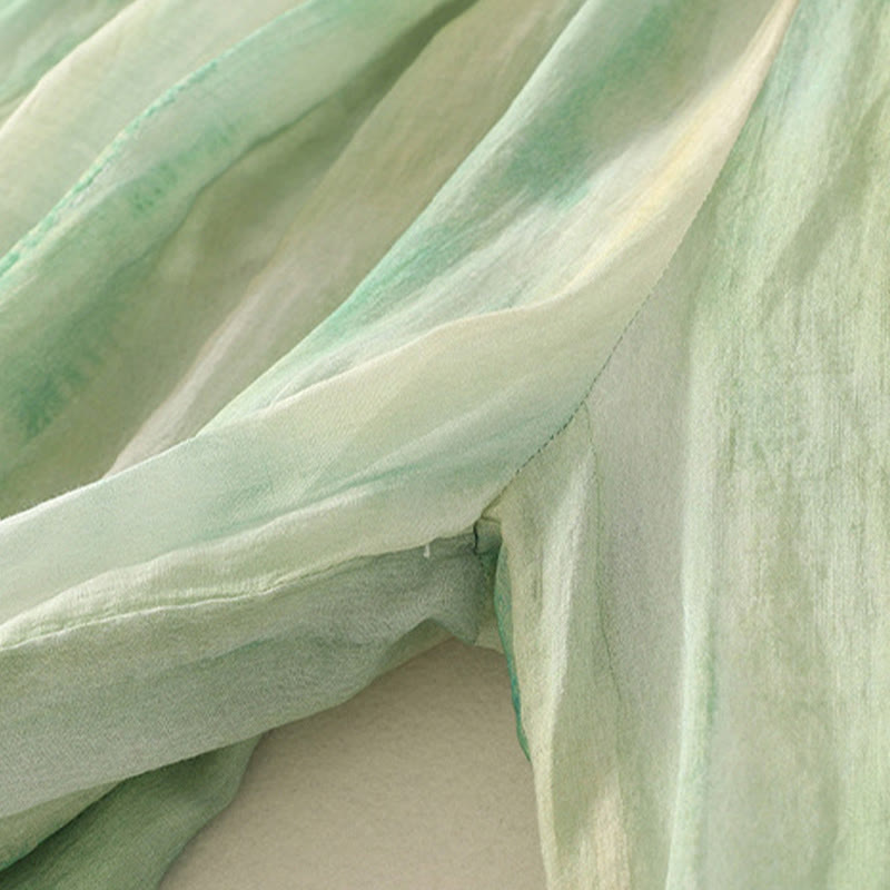 Buddha Stones 7-8丈 伸縮性ウエスト レディース ワイドレッグ コットンリネン パンツ ポケット付き - image 5