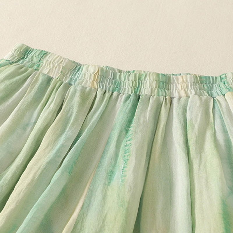 Buddha Stones 7-8丈 伸縮性ウエスト レディース ワイドレッグ コットンリネン パンツ ポケット付き - image 2