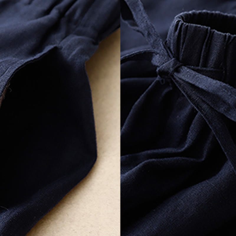 Buddha Stones夏用 伸縮性ウエスト レディース カプリ クロップド ワイドレッグパンツ ポケット付き - image 14