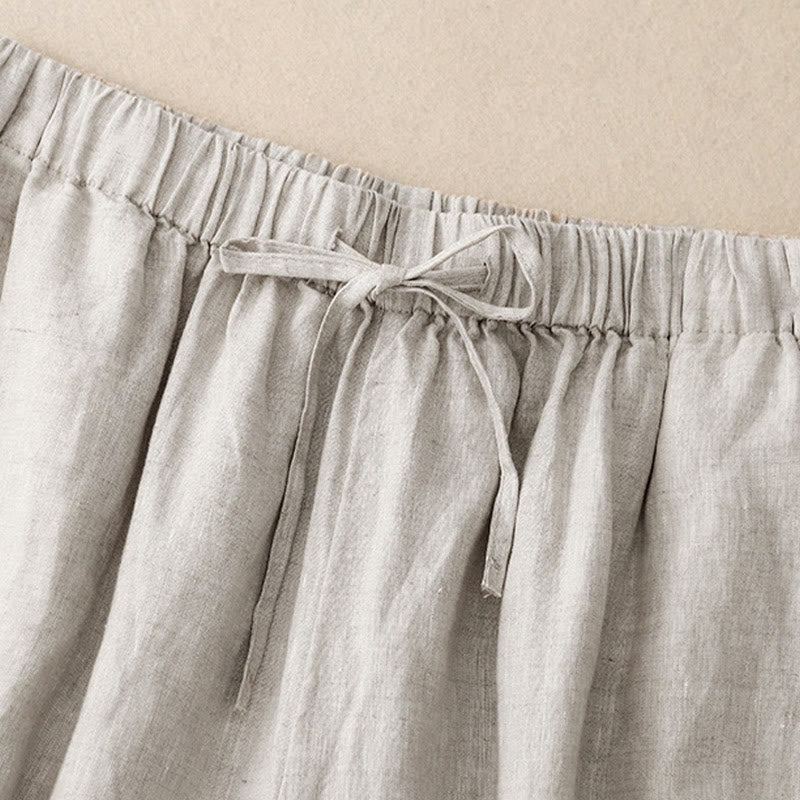 Buddha Stones夏用 伸縮性ウエスト レディース カプリ クロップド ワイドレッグパンツ ポケット付き - image 19