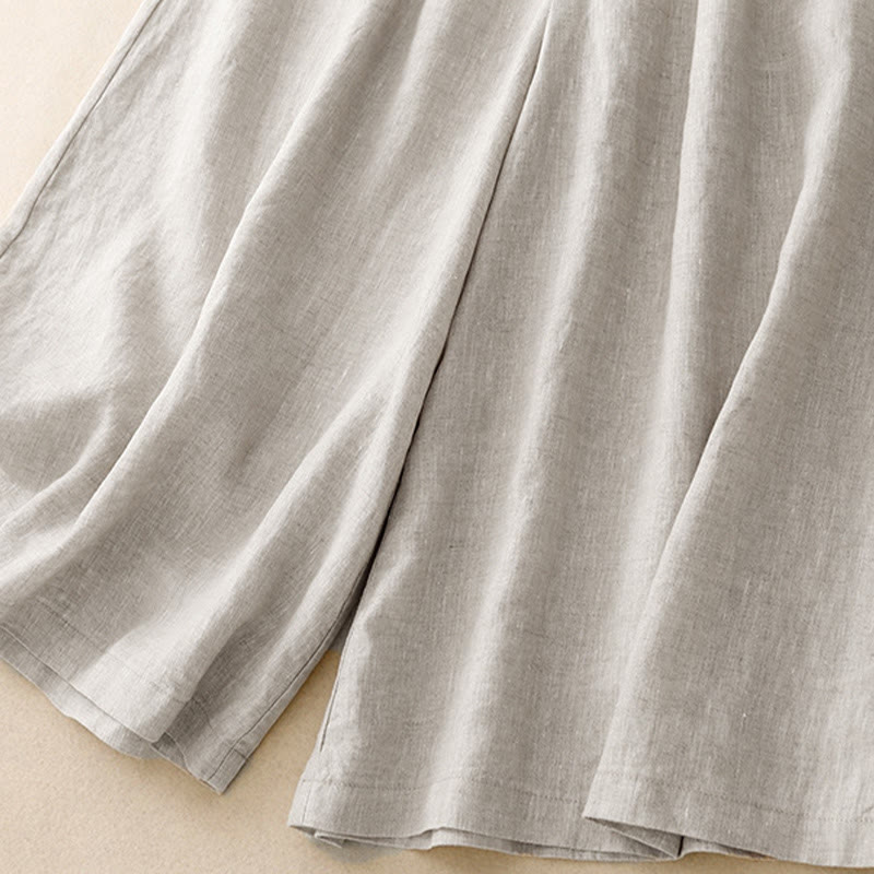 Buddha Stones夏用 伸縮性ウエスト レディース カプリ クロップド ワイドレッグパンツ ポケット付き - image 21