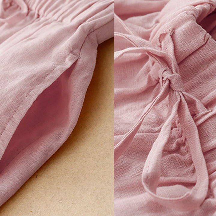 Buddha Stones夏用 伸縮性ウエスト レディース カプリ クロップド ワイドレッグパンツ ポケット付き - image 23