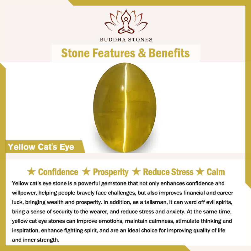 Buddha Stones イエローキャッツアイストーンパールひょうたん豊かさブレスレット - image 4