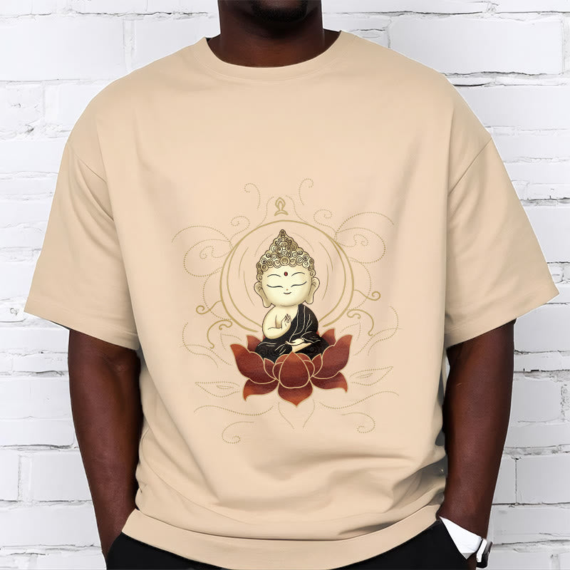 Buddha Stonesの静かな仏陀の蓮の模様Tシャツ - image 12