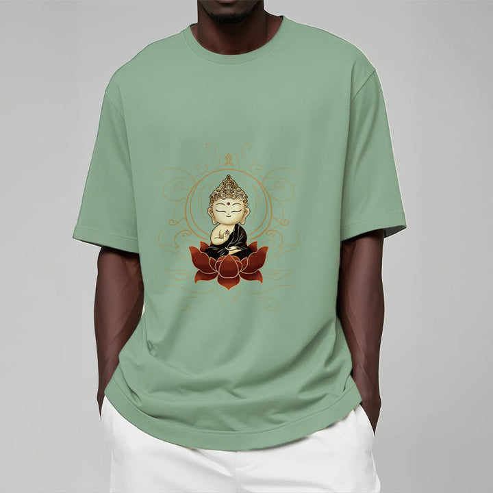 Buddha Stonesの静かな仏陀の蓮の模様Tシャツ - image 16