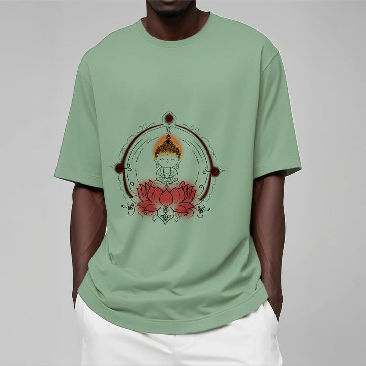 Buddha Stones喜びの仏陀 蓮の曼荼羅柄 Tシャツ - image 16