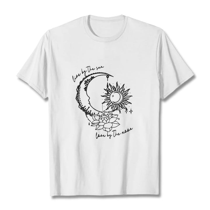 Buddha Stones、太陽、月、蓮の花柄Tシャツ - 白 - 2XL - image 8