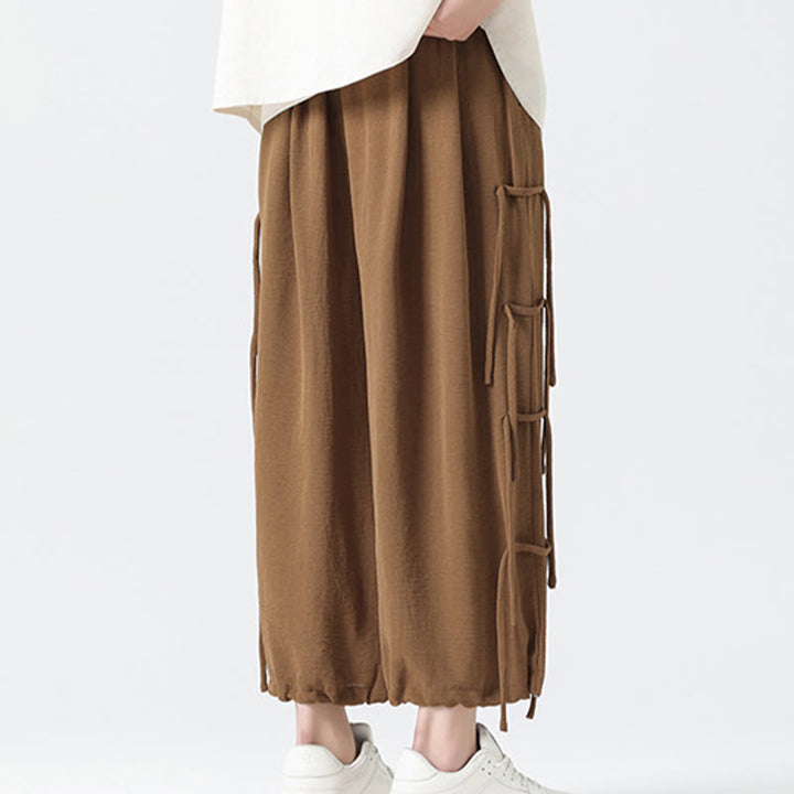 Buddha Stonesカジュアル ルーズ ストラップデザイン ウエストロープ メンズ 7-8丈 スパンデックスパンツ ポケット付き - image 36