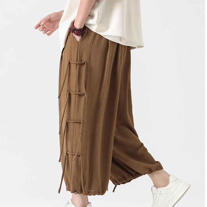 Buddha Stonesカジュアル ルーズ ストラップデザイン ウエストロープ メンズ 7-8丈 スパンデックスパンツ ポケット付き - image 39