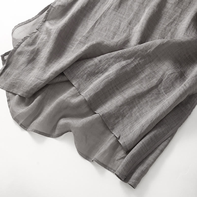 Buddha Stonesカジュアル 刺繍 スプリット 七分袖 コットンリネン ミディドレス - image 16