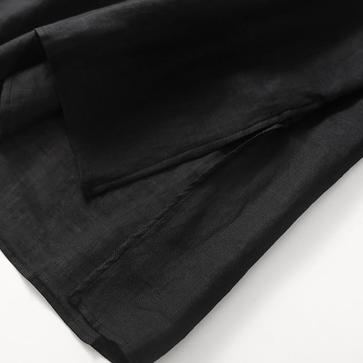 Buddha Stonesカジュアル 刺繍 スプリット 七分袖 コットンリネン ミディドレス - image 8