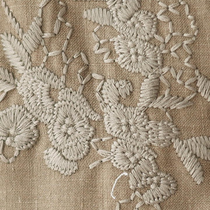 Buddha Stonesヴィンテージ刺繍 七分袖 コットンリネン ミディドレス ポケット付き - image 9