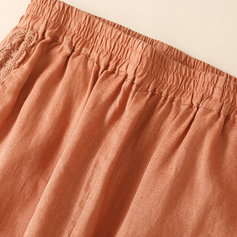 Buddha Stonesプレーンレース レディース ハーレム コットンリネン パンツ ポケット付き - image 8