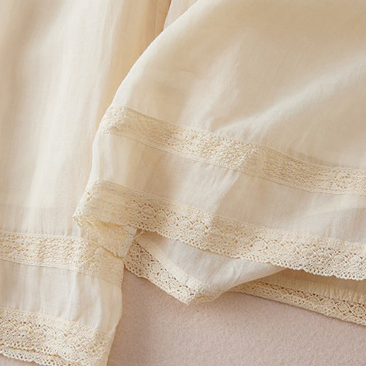 Buddha Stonesカジュアル裏地デザイン コットン レディース 7-8丈 ワイドレッグパンツ ポケット付き - image 6