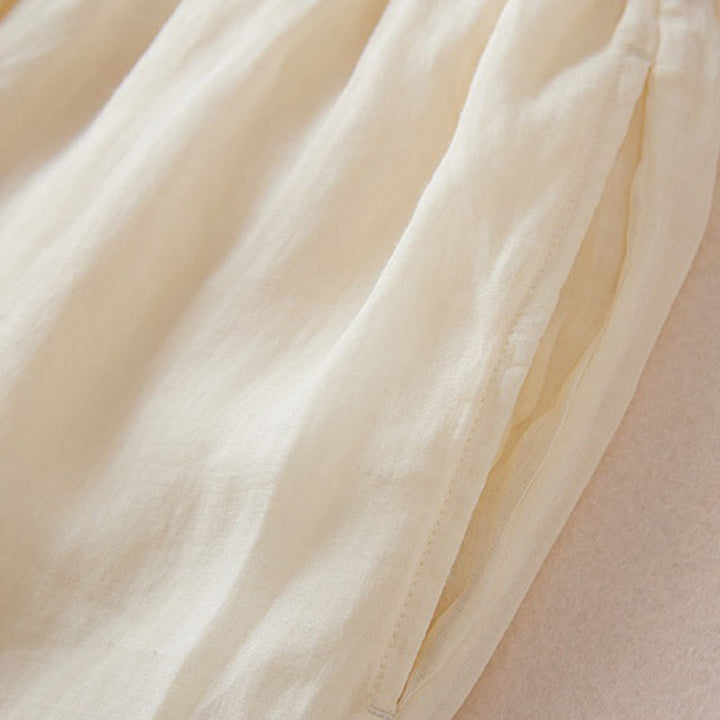 Buddha Stonesカジュアル裏地デザイン コットン レディース 7-8丈 ワイドレッグパンツ ポケット付き - image 7