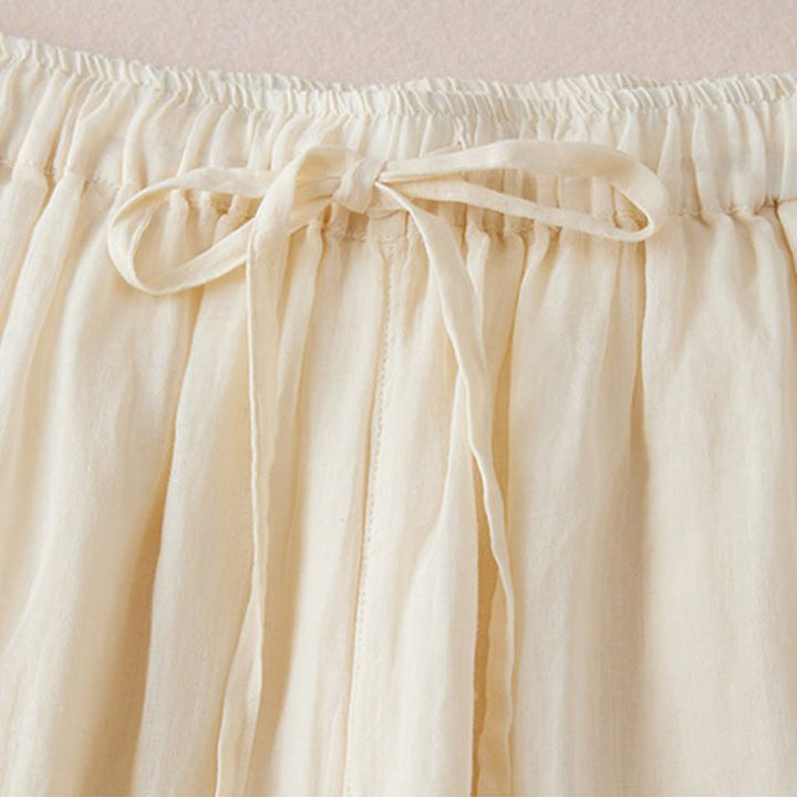 Buddha Stonesカジュアル裏地デザイン コットン レディース 7-8丈 ワイドレッグパンツ ポケット付き - image 5