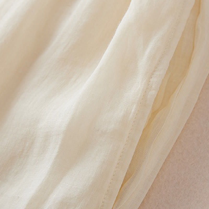 Buddha Stonesカジュアル裏地デザイン コットン レディース 7-8丈 ワイドレッグパンツ ポケット付き - image 4