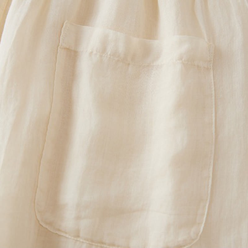 Buddha Stonesカジュアル裏地デザイン コットン レディース 7-8丈 ワイドレッグパンツ ポケット付き - image 8