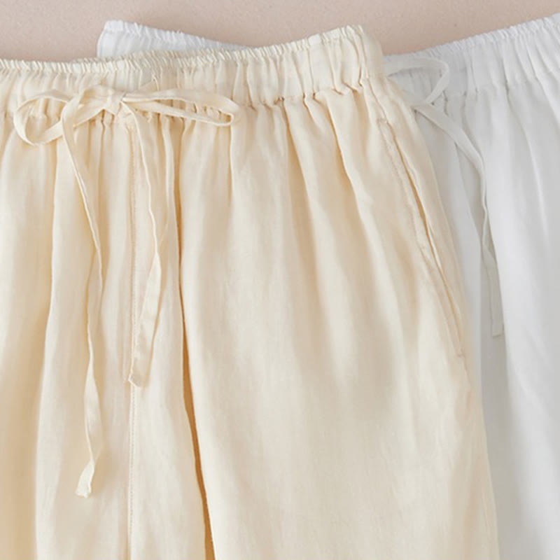 Buddha Stonesカジュアル裏地デザイン コットン レディース 7-8丈 ワイドレッグパンツ ポケット付き - image 16