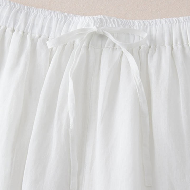 Buddha Stonesカジュアル裏地デザイン コットン レディース 7-8丈 ワイドレッグパンツ ポケット付き - image 11