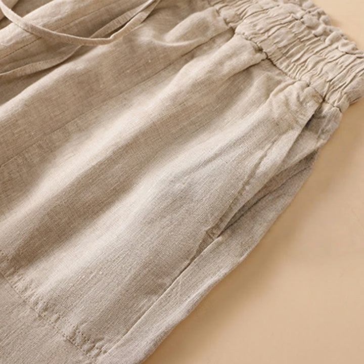 Buddha Stonesカジュアル ストレートレッグデザイン コットン レディース 7-8丈 ワイドレッグパンツ ポケット付き - image 4