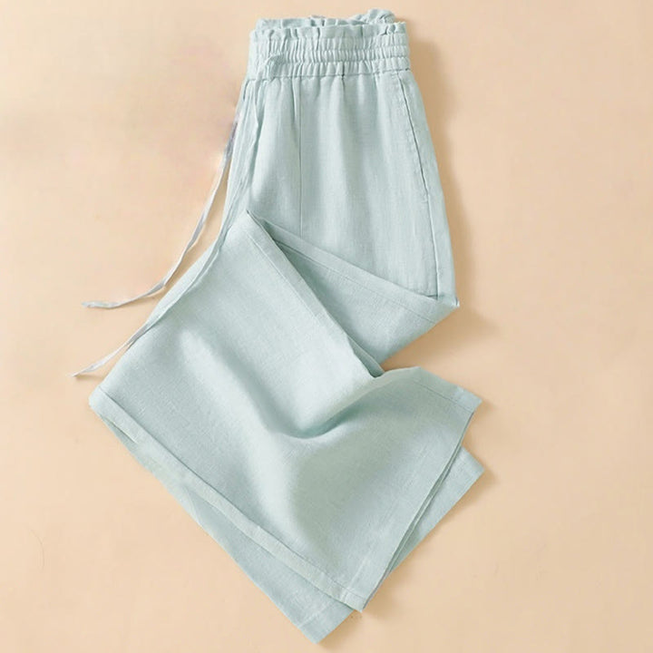 Buddha Stonesカジュアル ストレートレッグデザイン コットン レディース 7-8丈 ワイドレッグパンツ ポケット付き - image 9