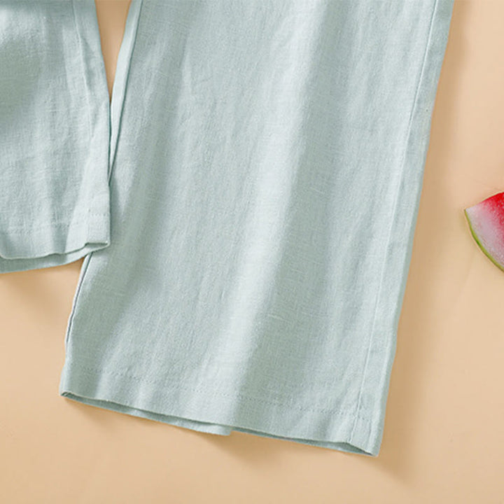 Buddha Stonesカジュアル ストレートレッグデザイン コットン レディース 7-8丈 ワイドレッグパンツ ポケット付き - image 10