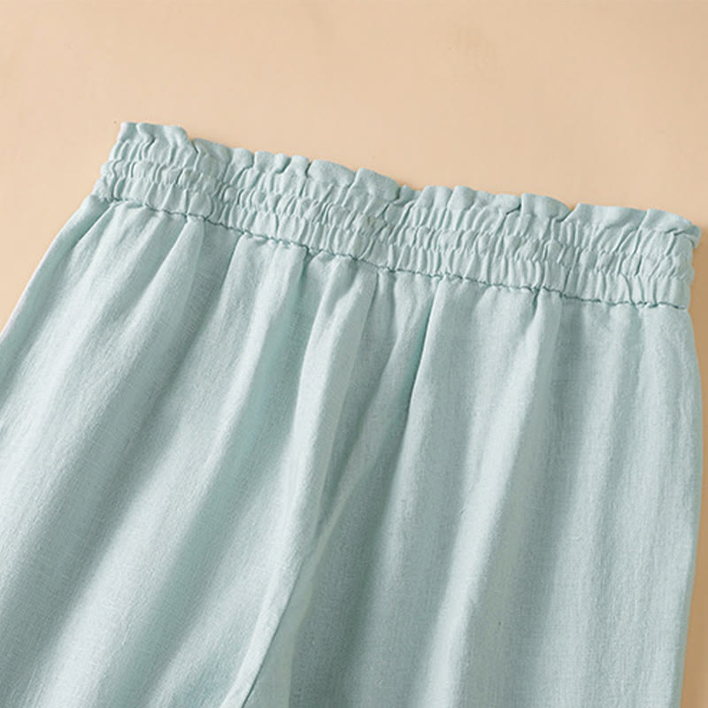 Buddha Stonesカジュアル ストレートレッグデザイン コットン レディース 7-8丈 ワイドレッグパンツ ポケット付き - image 12