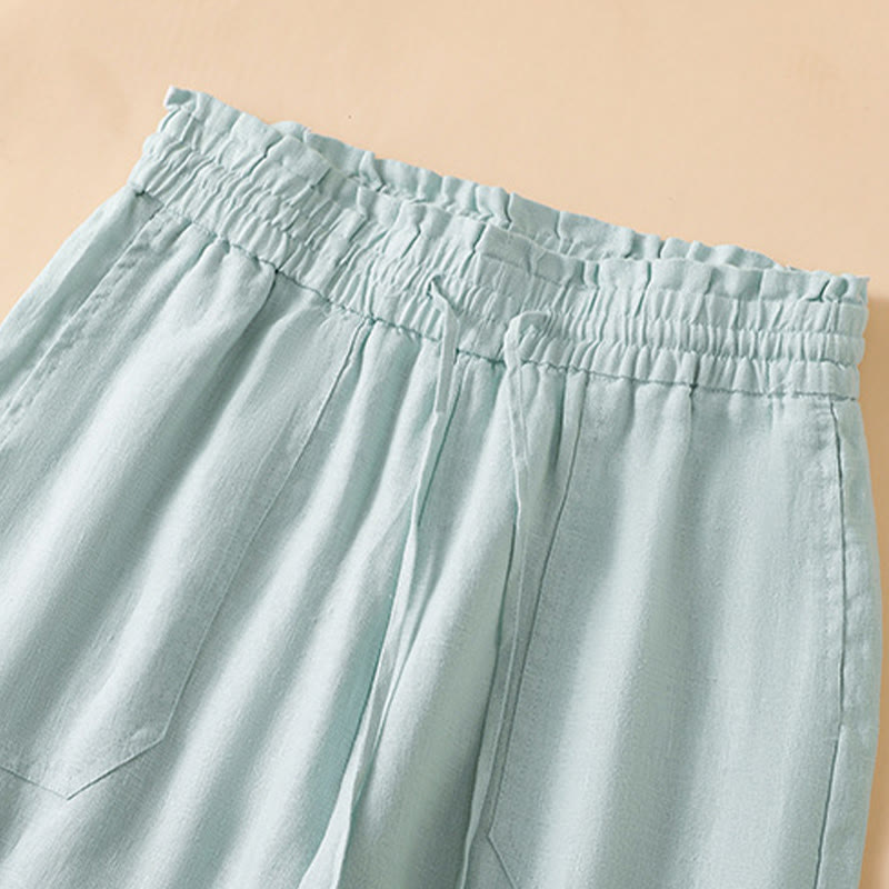 Buddha Stonesカジュアル ストレートレッグデザイン コットン レディース 7-8丈 ワイドレッグパンツ ポケット付き - image 13