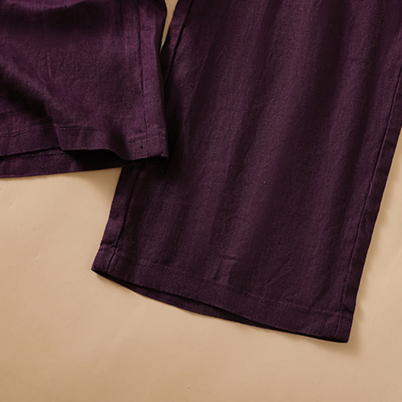 Buddha Stonesカジュアル ストレートレッグデザイン コットン レディース 7-8丈 ワイドレッグパンツ ポケット付き - image 17