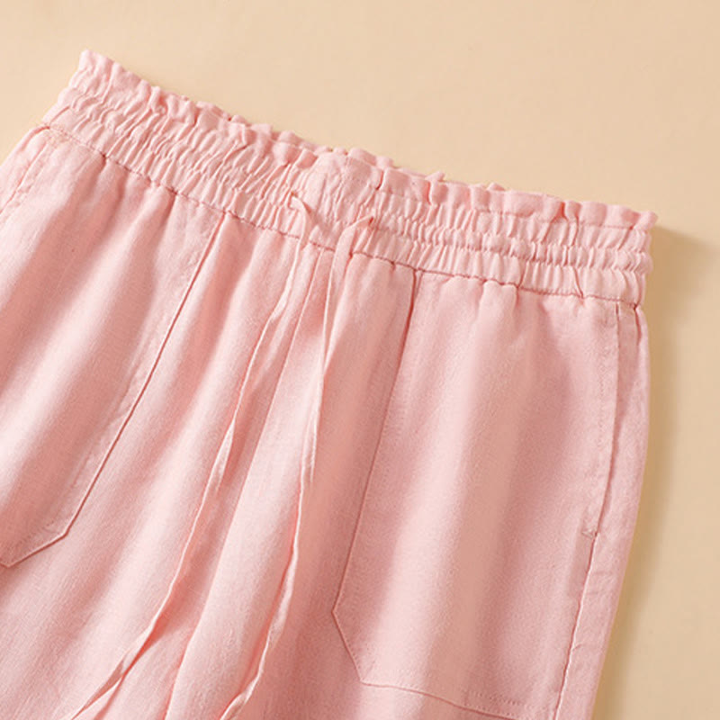 Buddha Stonesカジュアル ストレートレッグデザイン コットン レディース 7-8丈 ワイドレッグパンツ ポケット付き - image 26