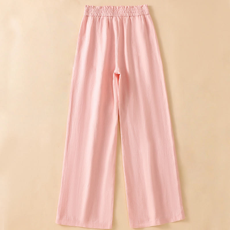 Buddha Stonesカジュアル ストレートレッグデザイン コットン レディース 7-8丈 ワイドレッグパンツ ポケット付き - image 21