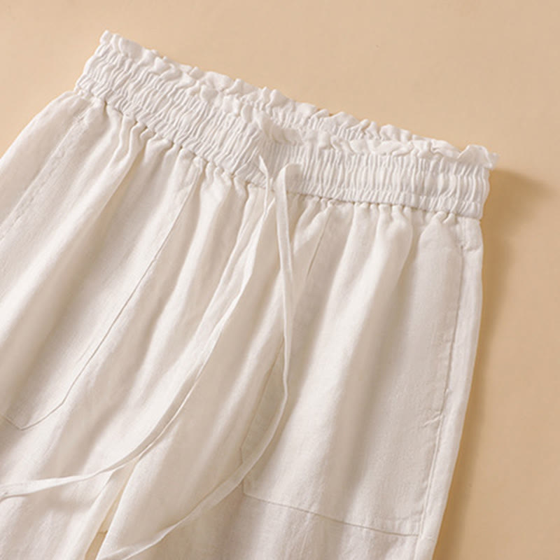 Buddha Stonesカジュアル ストレートレッグデザイン コットン レディース 7-8丈 ワイドレッグパンツ ポケット付き - image 32