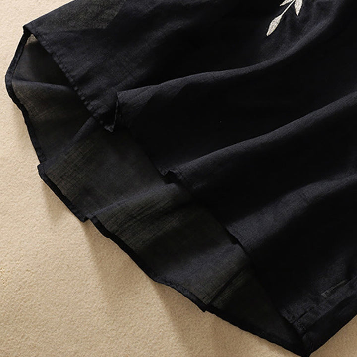 Buddha Stones刺繍の葉っぱ柄レディース半袖Tシャツ - image 28