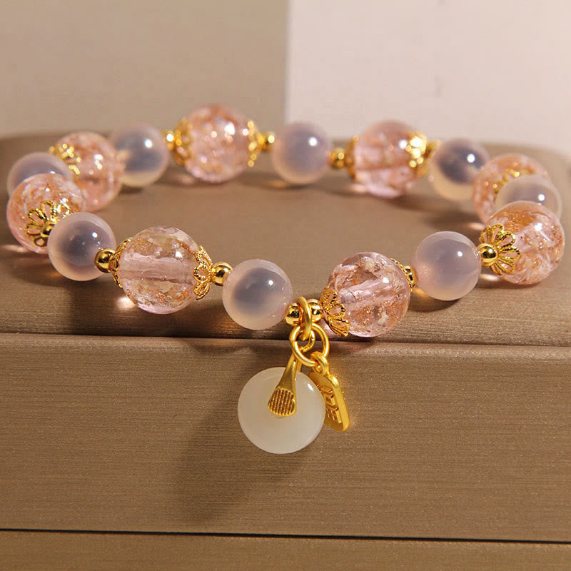 Buddha Stones フーキャラクター平和のお守りチャームリウリキャンディアゲートヒーリングブレスレット - リューリ（手首周り：18cm） - image 0