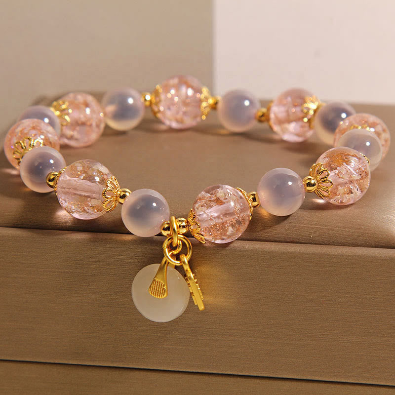 Buddha Stones フーキャラクター平和のお守りチャームリウリキャンディアゲートヒーリングブレスレット - image 1