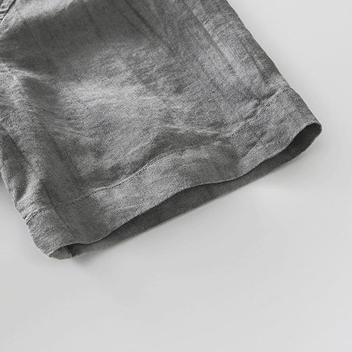 Buddha Stonesシンプルボタンデザイン メンズ 半袖 コットンリネン シャツ ポケット付き - image 5