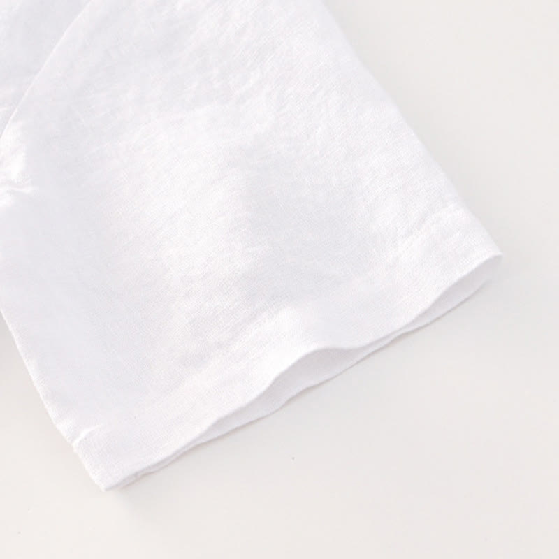 Buddha Stones無地ボタン メンズ 半袖 リネンシャツ ポケット付き - image 10