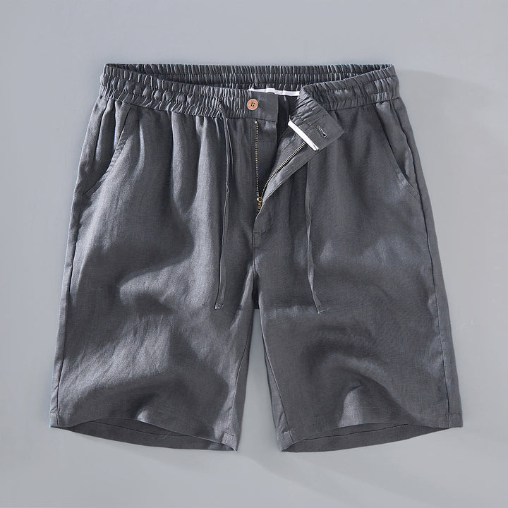 Buddha Stones夏用 無地 ドローストリングボタンデザイン メンズ リネン ショートパンツ ポケット付き - ディムグレー - US/UK/AU42、 EU52 (3XL) - image 12
