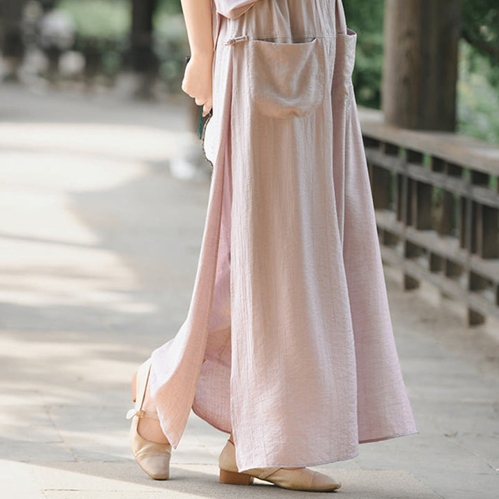 Buddha Stones無地 裾スリットデザイン レディース スカートパンツ ポケット付き - image 15