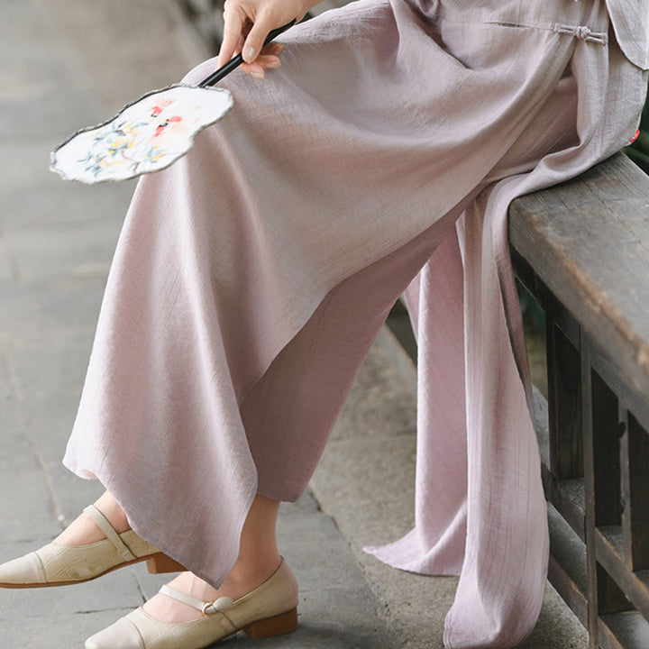 Buddha Stones無地 裾スリットデザイン レディース スカートパンツ ポケット付き - image 20