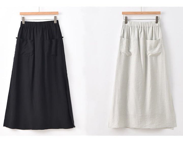 Buddha Stones無地 裾スリットデザイン レディース スカートパンツ ポケット付き - image 24