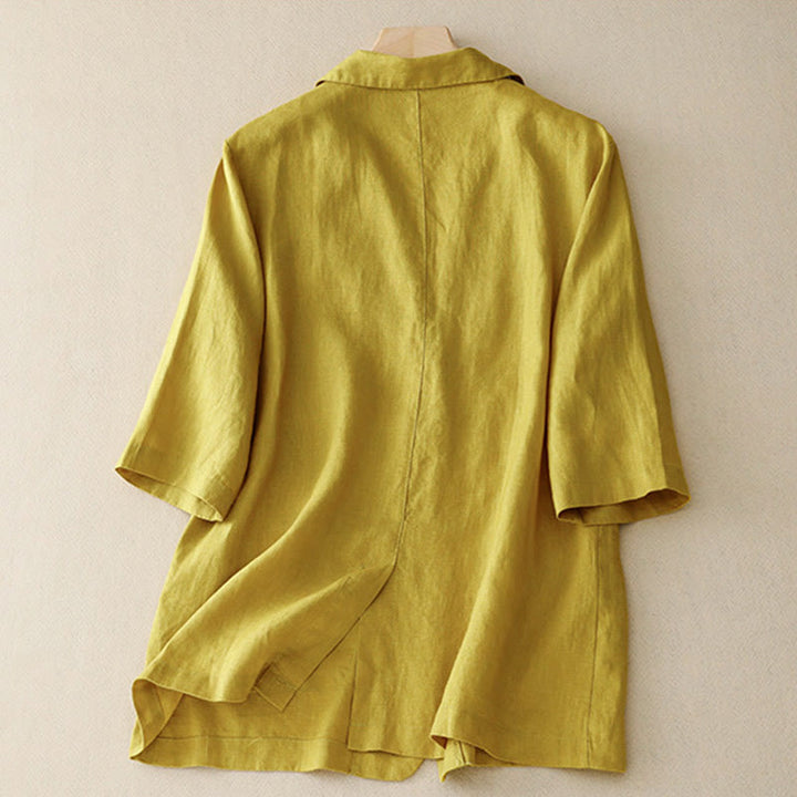 Buddha Stonesレディース 七分袖 ボタン付きコットン スモールスーツジャケット ポケット付き - image 5