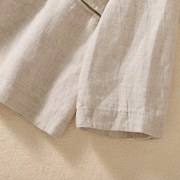 Buddha Stonesレディース コットンリネン スタンドカラー 長袖ジャケット ポケット付き - image 3