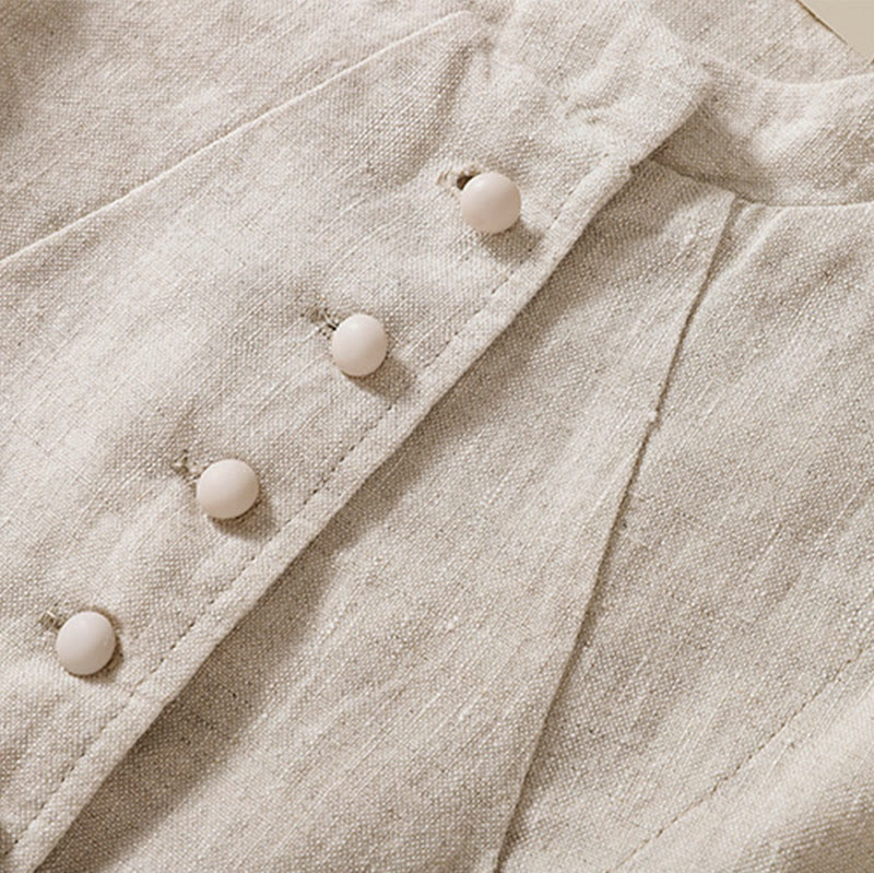 Buddha Stonesレディース コットンリネン スタンドカラー 長袖ジャケット ポケット付き - image 10